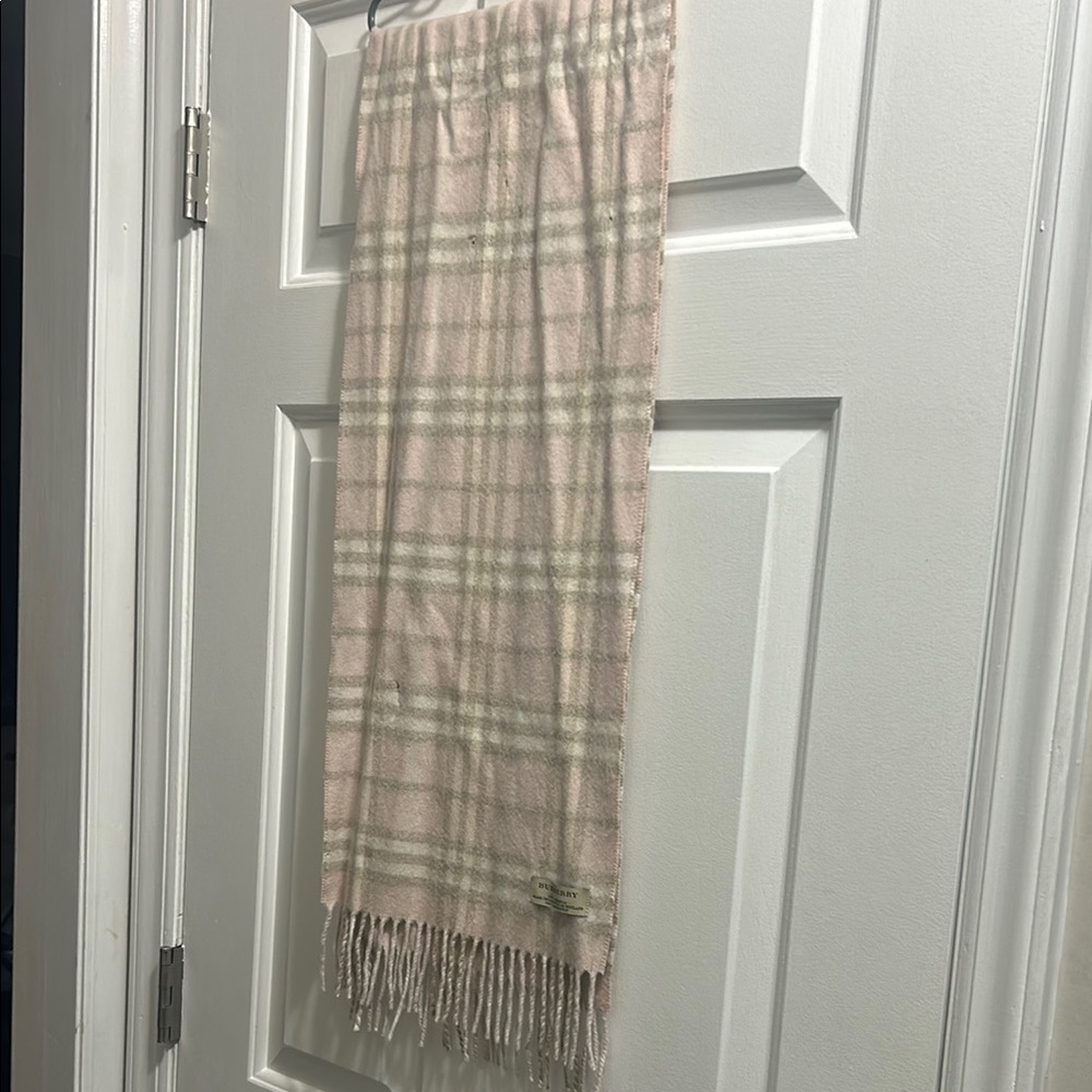 Burberry Pink Plaid Scarf
